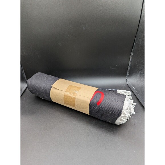 Swatch Swiss Made Black Round Towel With Fringe Swag Gift New - Picture 3 of 6